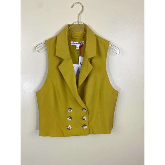 NWT FREE PEOPLE Sz 6 GABBIE VEST SUIT SET 4 PIECE VEST & TROUSER SET IN mustard - Picture 5 of 14